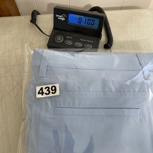 Short Par 4 Pants Mens 38x32 (41x32) Preppy Performance Golf Stretch Blue‎ Chino - Picture 15 of 15